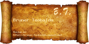 Bruner Teobalda névjegykártya